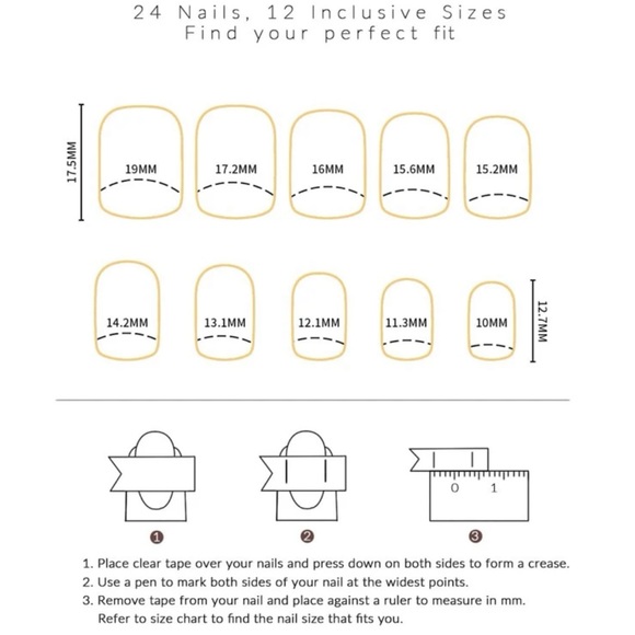 NIB Black and White Geometric Square Press on nails - Picture 4 of 4